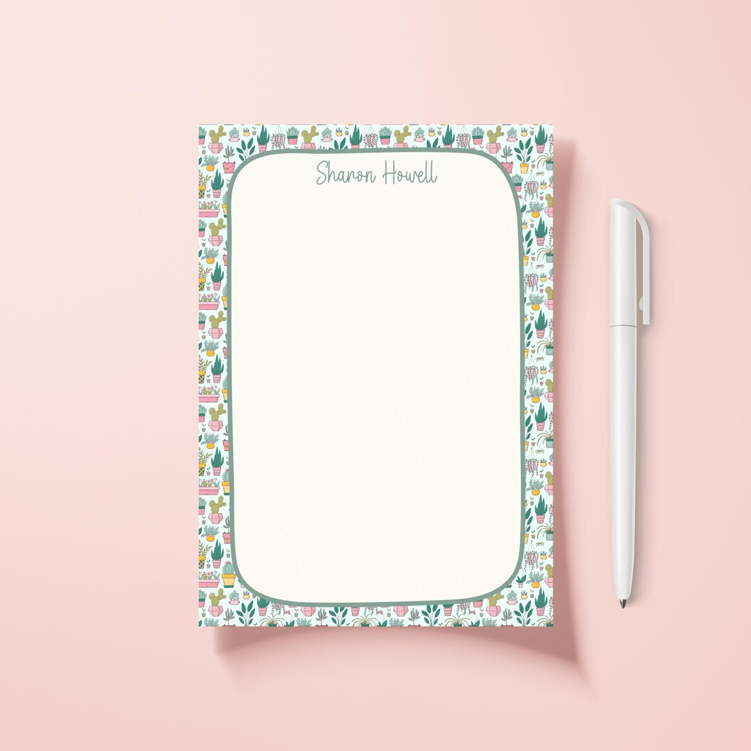 Personalized Notepad With Name Gardener Gift Custom Stationary for Her ...