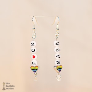 F*CK MAGA Resistance Earrings - White