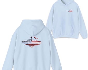 Wake Surfing Fourth of July Hoodie | Boater Independence Day Nautical