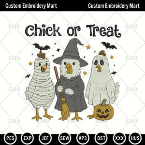 Chick or Treat Embroidery Design, Chick or Treat Design, Duck Duck Boo, Duck Duck Boo Shirt, Boo Duck shirt, Halloween Duck Png