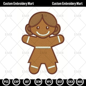 Gingerbread Embroidery Design, gingerbread design, Cartoon Designs, Holiday Embroidery, Embroidery Patterns, Cartoon Embroidery Design