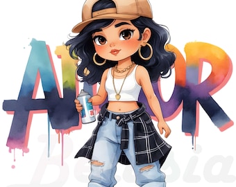 15 PNG Chicana Clipart Bundle, Stylish Latina PNG Girls, Urban Streetwear Digital Art, Cute Latina Aesthetic Clipart, Chicana PNG Set