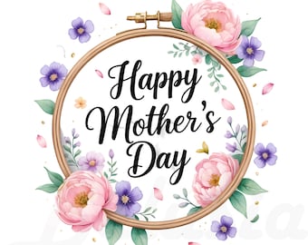 Paquete PNG del Día de la Madre: 35 imágenes, clipart floral de acuarela para el Día de la Madre, diseño PNG de alta calidad para el Día de la Madre.
