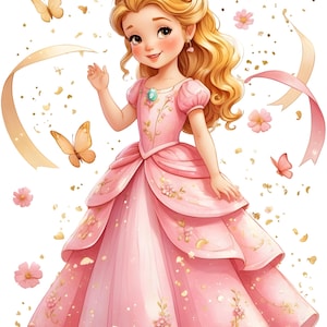 41 png verjaardag prinses clipart, kleine prinses png-bundel, schattige prinses downloaden, prinses afdrukbare, prinses png-set met hoge resolutie