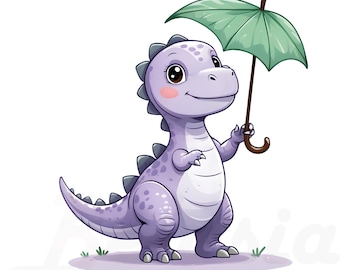 31 PNG Cute Baby Dinosaur Clipart, Digital Download, Transparent Background, Watercolor Dino Illustrations, Scrapbooking, Little Dino PNG