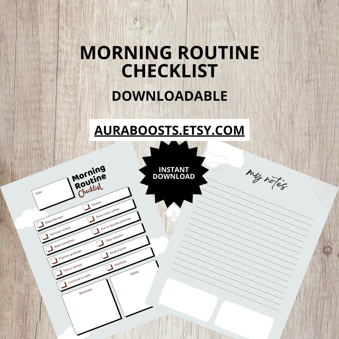 Morning Routine Checklist, Habit Tracker, Productivity Sheet, Daily ...