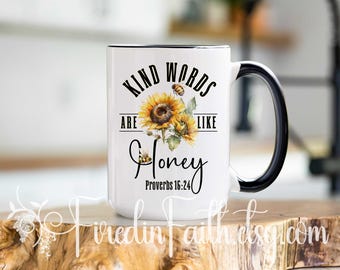 Taza de café cristiana / Taza con versículo bíblico / Taza inspiradora / Regalo de fe / Regalo religioso / Regalos cristianos para mujeres / Taza con las Escrituras / Taza de estudio
