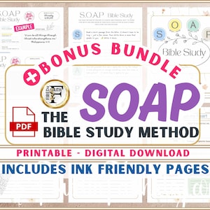 SOAP Bible Study Method Printable | Christian Prayer Pages | Instant Download PDF | Daily Devotional Tool for New & Mature Believers
