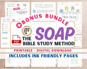 Estudio bíblico SOAP imprimible / Devocional cristiano (Descarga en PDF)