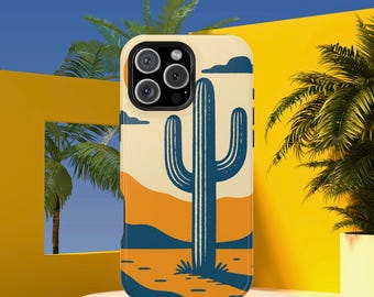 Retro Cactus iPhone-skal: Stöttålig sydvästlig design
