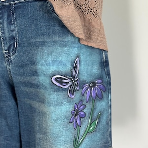 Hand painted Denim shorts