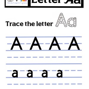 Folha de exercícios para impressão de letras do alfabeto ABC - Creche, pré-escola, educação domiciliar, Tarefa de casa VPK - TODAS AS 26 LETRAS