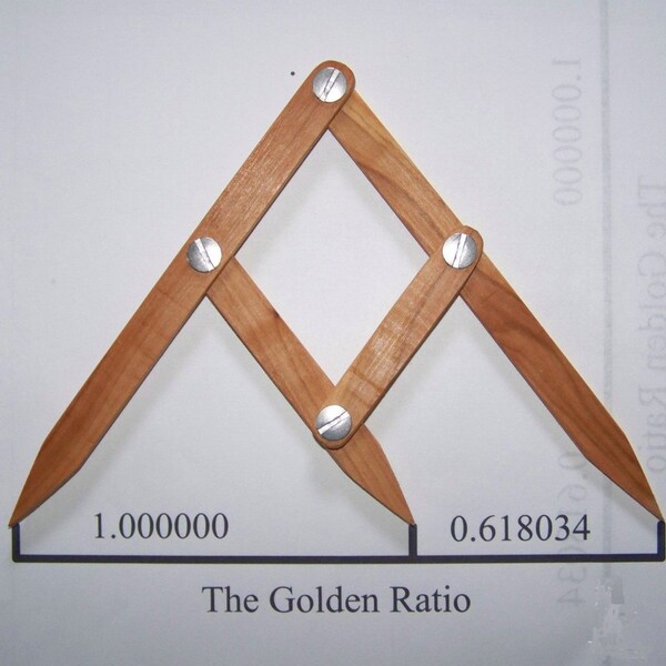 Fibonacci Gauge, Arts/Crafts Golden Ratio Tool, PHI Caliper 1.618