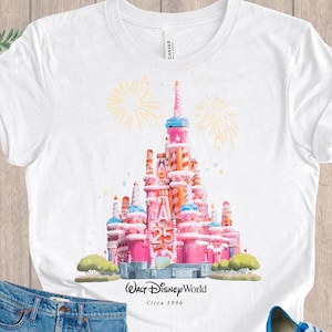 Disney Retro Castle 25th Anniversary Fireworks Celebration Design Magic Kingdom Inspired T‑Shirt