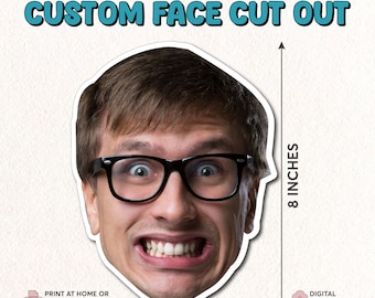 Face Cut Outs- Face Mask | Personalized Photo Face Masks | Face on A Stick Digital File | Photobooth Props | Bachelorette Prop Sticks
