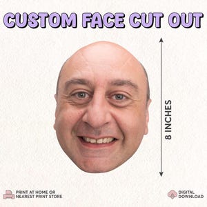 Face on a Stick | Digital Head on a Stick | Printable Big Head Cutout | Funny Groom Face Fan | Custom Groom Face Fans | Birthday Photo Prop