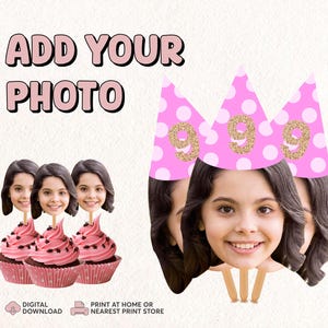 Face on a Stick | Digital Head On A Stick | Printable Big Head Cutout | Cupcake Face Toppers | Funny Party Favors | Personalized Photo Props