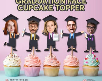 Custom Photo Graduation 2025 Cupcake Topper | Personalized Photo Cupcake Topper | Printable Graduation Face | Custom Photo Cupcake Topper