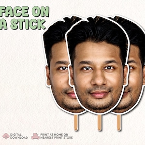 Face On a Stick | BIG Photo Face Stick | Big Head on a Stick | Bachelorette Prop Sticks | Personalized BIG Face Stick | Birthday Photo Prop