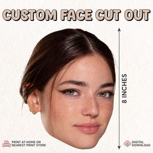 Photo Face Stick | Face Stick | Face On a Stick Prop | BigHead on a Stick | Bachelorette Prop Sticks | Digital Big Head Cutout | Face Cutout