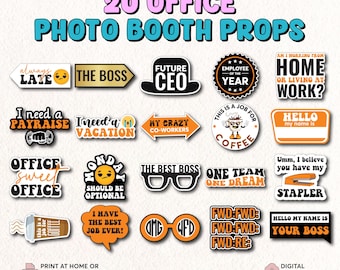 20 Office Party Photo Booth Props | Funny Adult Work Party Props Printable | Funny Adult Work SVG Bundle Props Instant Download