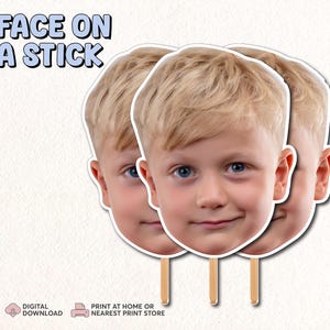 Gesicht auf einem Stock | Große Kopfausschnitte | Benutzerdefinierte Gesichtsausschnitt | Kindergeburtstag Dekoration Fat Head | Großer Kopf auf einem Ast | Große Köpfe zum Geburtstag