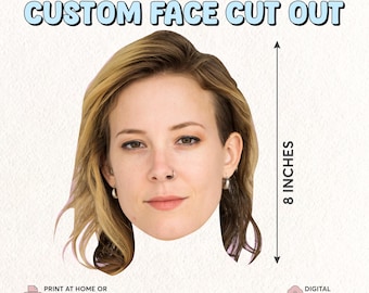 Face on a Stick | Custom Face Fans | Funny Bachelorette Party Favors | Big Head Cutout for DIY Event Props | Bachelorette Fat Head Cutout
