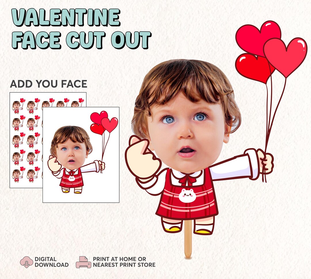 Cupid Valentine Photo Face Cutout | Custom Cupid Face Toppers ...