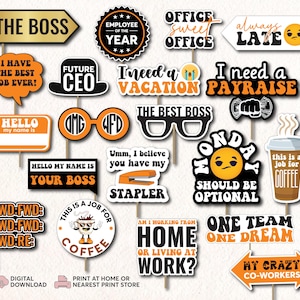 20 Office Party Photo Booth Props | Funny Adult Work Party Props Printable | Funny Adult Work SVG Bundle Props Instant Download