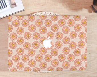 Creative Light Orange Smile Faces Pattern MacBook Pro 16 Case, Froral MacBook Case