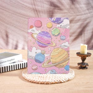 Colorful Space iPad Case – Pastel Planets Stars Clouds Cosmic Cover