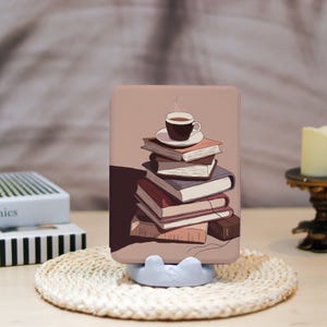 Custom Book Lover Book-Coffee Pattern Kindle Case,Kindle 12th/2024,Kindle basic 2024,PaperWhite 11/12th,Custom Kindle 6&#39;&#39;/6.8&#39;&#39;/7&quot;Case