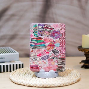 Custom Sticker BookLover Pattern Paperwhite Kindle Case,Kindle 12th/2024,Kindle basic 2024,PaperWhite 11/12th,Custom Kindle 6&#39;&#39;/6.8&#39;&#39;/7&quot;Case