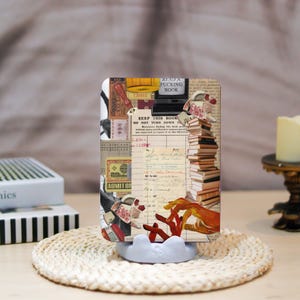 Étui pour Kindle Library Due Cards,Étui pour Kindle Paperwhite,Kindle 12/2024,Kindle basic 2024,PaperWhite 10th 11,12th,Kindle 6 pouces/6,8 pouces/7 pouces