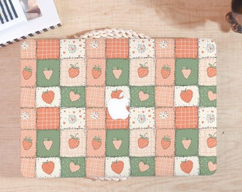 Creative Chessborad Pattern MacBook Pro 16 Case, Sticker Floral Style MacBook Case