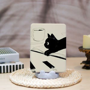Black Cat Custom Kindle Case,Paperwhite Kindle Cover,Kindle 12th/2024,Kindle basic 2024,PaperWhite 10th 11th 12th,Kindle 6&#39;&#39;/6.8&#39;&#39;/7&quot;Case