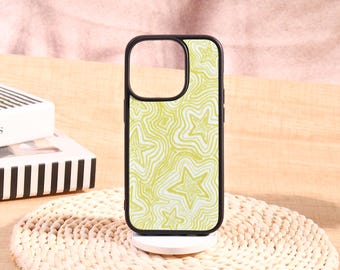 Custom Yellow Pentagram iPhone Case,Custom High-Quality Phone Case,Case For iPhone 16/15/14/13/12 Pro Max,Custom Full-Coverage iPhone Case