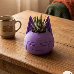Bob die Blaubeere Animal Crossing Pflanztopf Blumentopf 3D-gedruckt Fauler Katzentopf Nintendo Fan Geschenk Gamer Dekoration Geburtstagsgeschenk 3 Größen