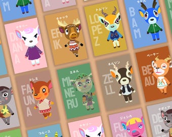 ACNH Deer Villager Art Print Poster Digital Download - Animal Crossing Shino Diana Fauna Wall Art - Cute Printable Gamer Room Decor Gift