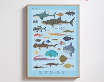 Animal Crossing New Horizons Sea Fish Poster Print (digital)