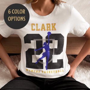 Indiana Women Basketball Shirt Clark #22 Shirt Indiana Fever Basketball Shirt Girls Basketball Gift WNBA GIft Ideas For Basketball Team NBA