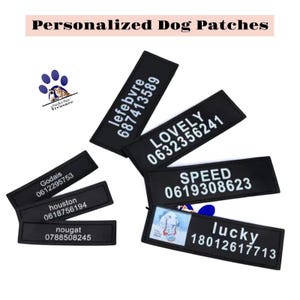 2 PCS Personalized Dog Name Tag Patch for Harness – Custom Reflective Pet ID Label