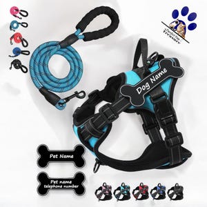 Personalized No-Pull Dog Harness - Custom Name Patch, Reflective & Breathable Pet Vest for Dogs