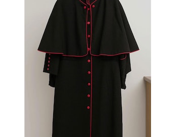 カソック 黒 赤 牧師 枢機卿 司教 聖職者ローブ 司祭 カトリックの祭服
