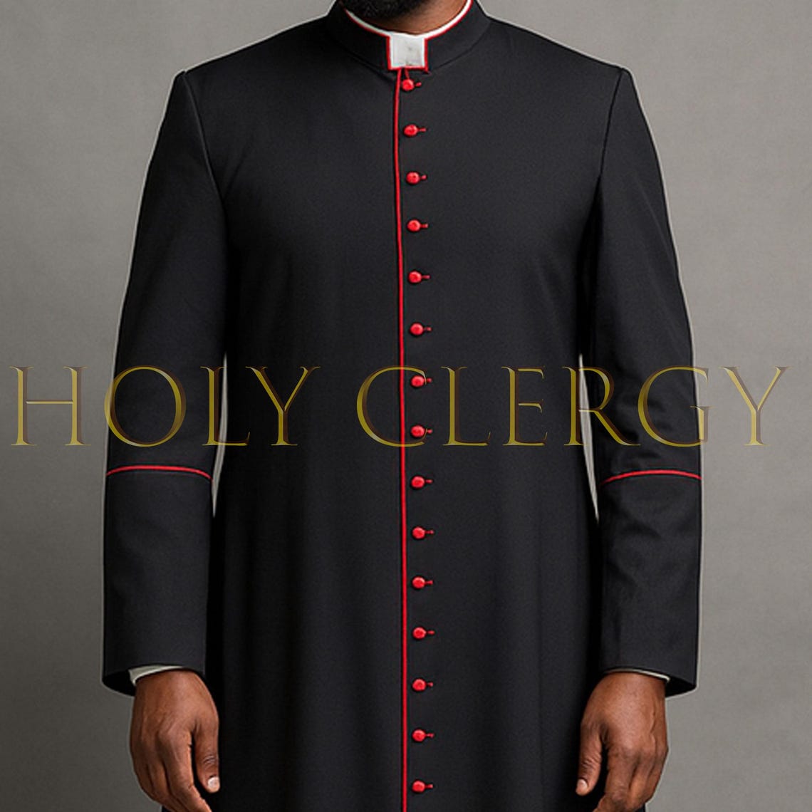 Roman Black Cassock Robe With Red Trim – Catholic Clergy Vestment - Etsy