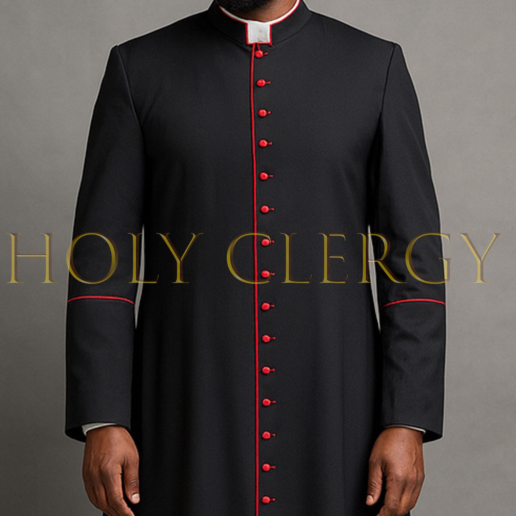 Roman Black Cassock Robe With Red Trim – Catholic Clergy Vestment - Etsy