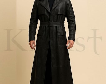 Handmade Sheep Leather Duster Coat: Men's Long Winter Coat - Etsy