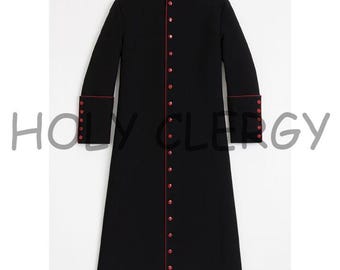 Augustinian Black Robe Black Roman Cassock Soutane | Custom Clergy Robe With Cinctur Priest ...