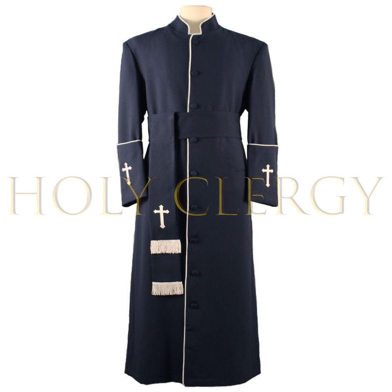 Men’s Preacher Clergy & Cincture Set in Black and White | Divinity ...