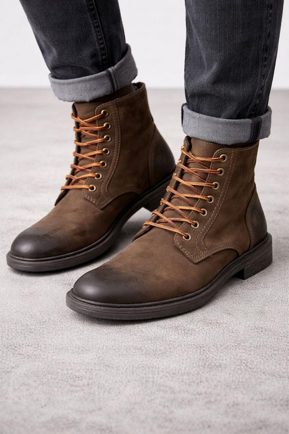 navy dress brown ankle boots Susan 36 Perfo Dark Tan Elastic Navy  Melvin & Hamilton
